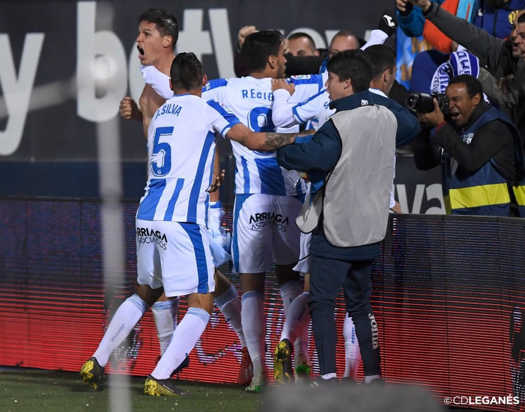 El Leganés celebrando un gol